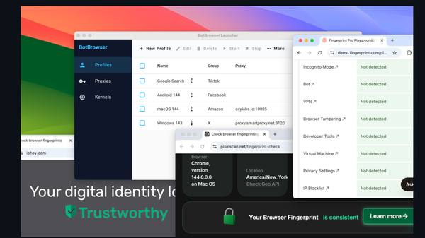 BotBrowser: Free Professional Cross-Platform Browser with Unified Fingerprint Technology!
